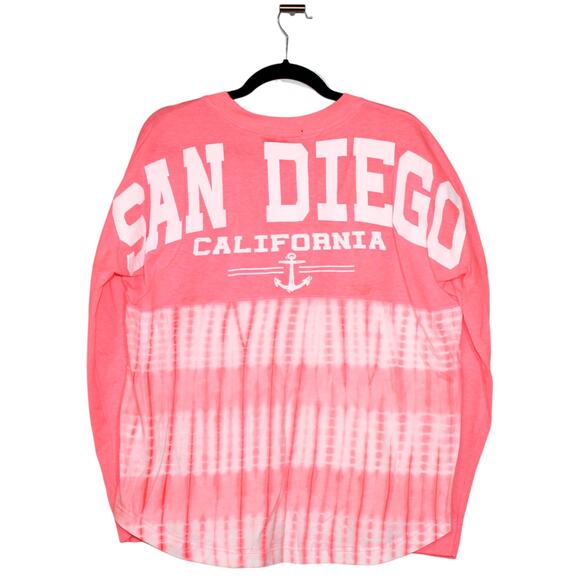 San Diego Cali Pink Tie Dye Long Sleeve Tee Large - Picture 1 of 3
